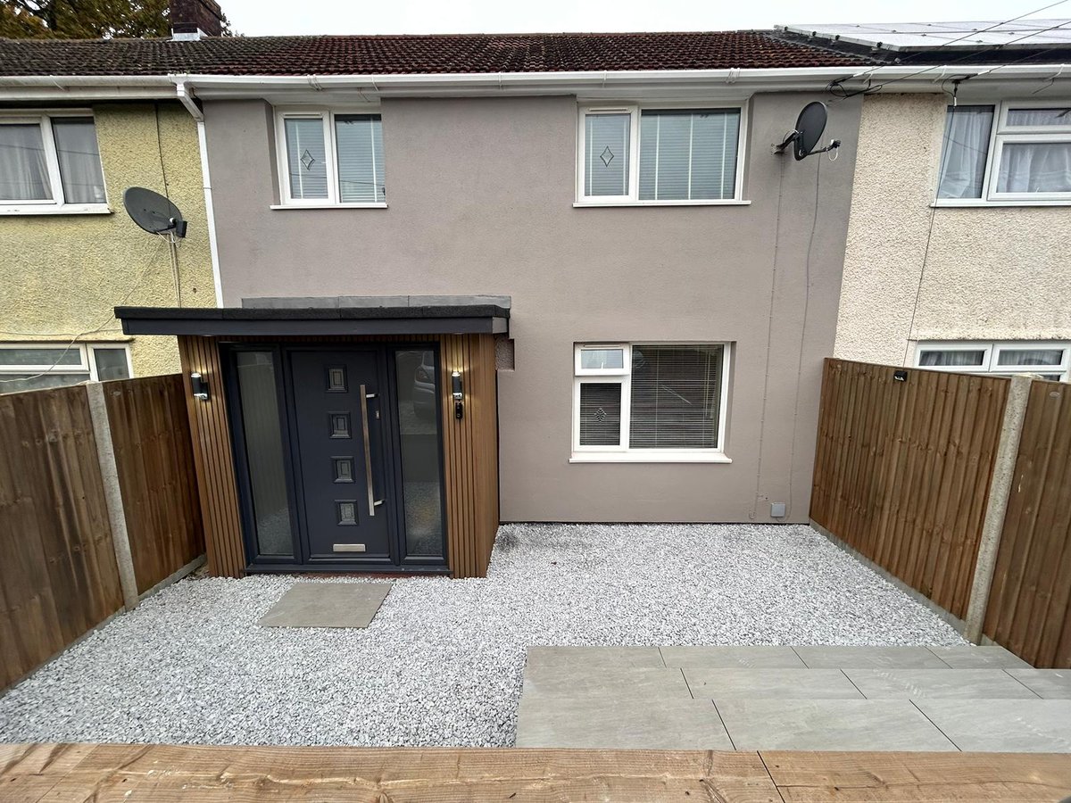 New Porch, New Steps, Decorative Stones and Paint Front of House